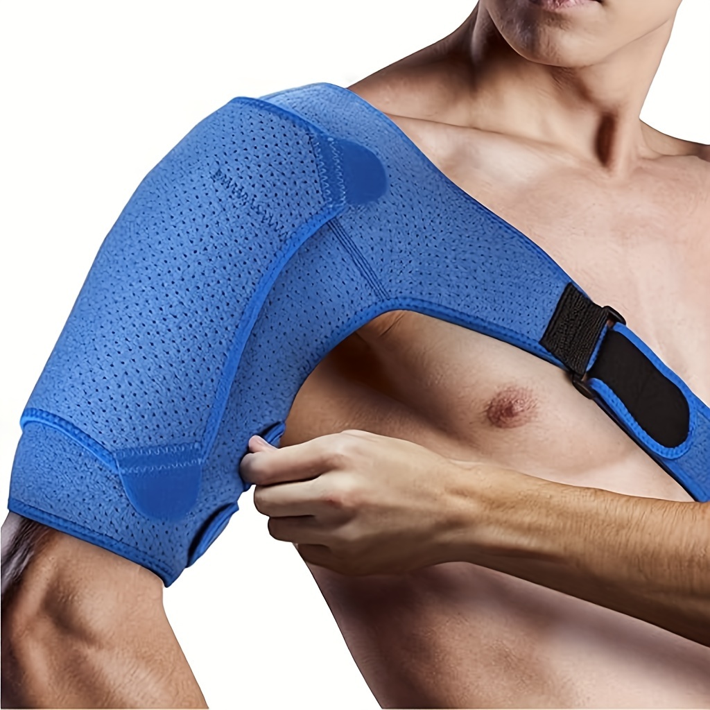 10-6309ecf9f17a9c5fbf7f2f291b07b8a7 Shoulder Brace for Women Men Shoulder Pain Bandage Neoprene Blue Left Right Adjustable Compression for Arthritic Tendinitis Bursitis(JD007S) - Image 1