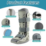 Air Inflatable Fracture Walker Boot, Orthopedic Medical Walker Cast for Broken Toe Injuries, Sprained Ankles, Metatarsal Stress,Adjustable Achilles Tendon Boots（JD202A） - Image 7