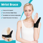 Thumb Spica Splint for Women Men,Wrist Support with Thumb Brace,Carpal Tunnel Wrist Brace Relief and Tendinitis,Arthritis, Sprained(JD013FS) - Image 4