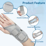Adjustable Wrist Brace for Carpal Tunnel,Wrist Support for Men and Women,Thumb Brace for Tendinitis, Arthritis, Right Hand(JD101W） - Image 5