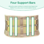 Back Brace Support Belt,Adjustable Waist Support Straps,Lower Back Brace with Removable Lumbar Pad for Men & Women(JD102B) - Image 4