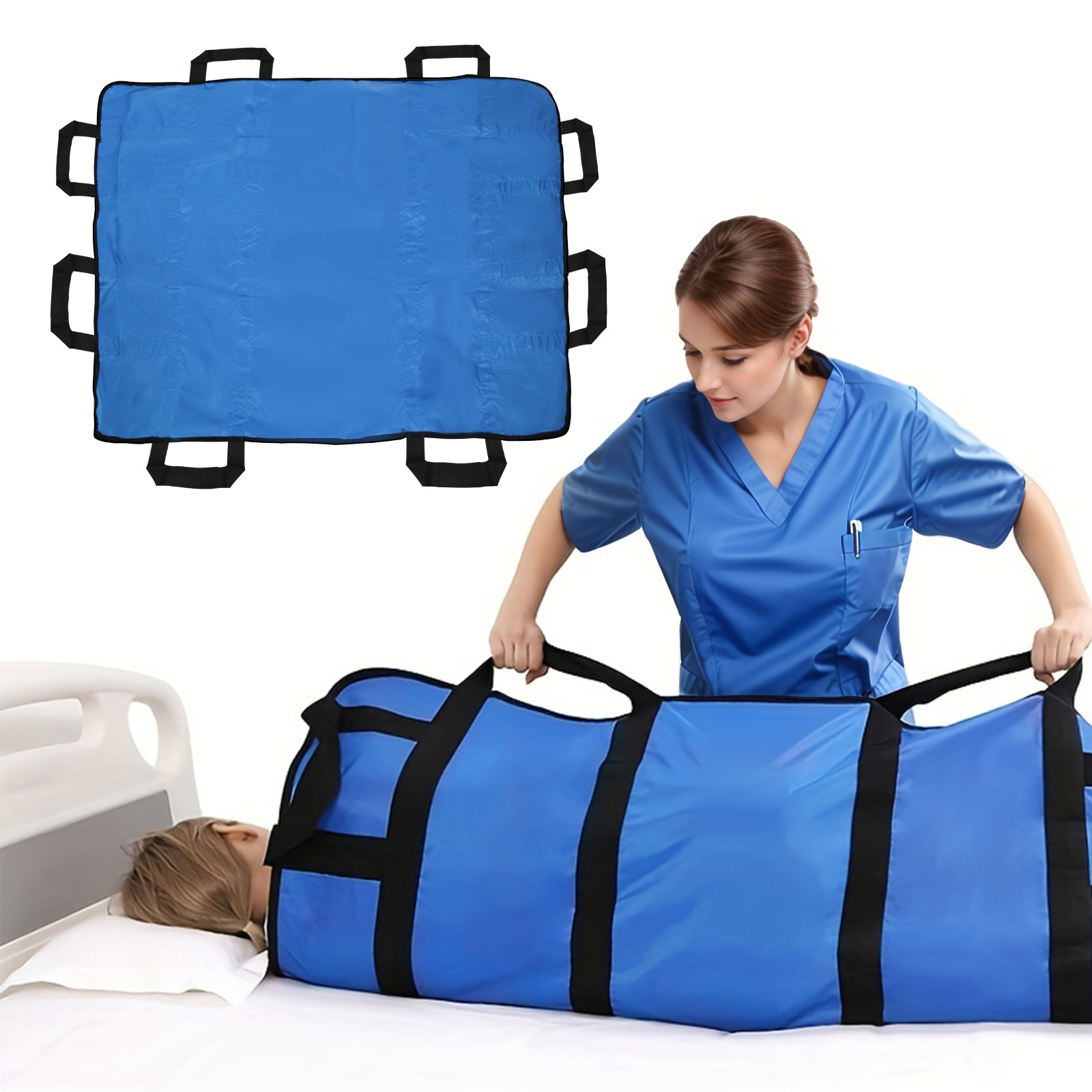 任务-56397544-1-1 Positioning Bed Pad with Handles for Elderly, Washable Hospital Bed Sheets,Transfer Belt for Disabled and Limited Mobility Care(JD104TB) - Image 1