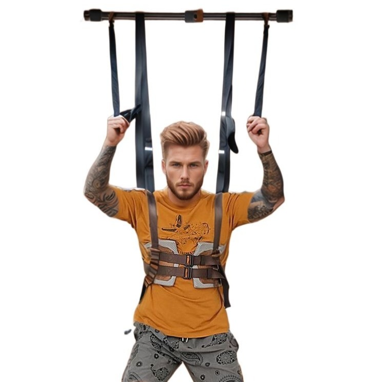 1 Lumbar Traction Rope,Spine Traction Stretch Belt for Care Waist Belt Waist, Sling Hanging Horizontal Bar Waist Tensioner to Relieve Lumbar Spine Pain(JD110TB) - Image 1