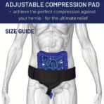 Inguinal Hernia Support Belt for Men Women,Single Side Hernia Belt for Groin Pain Relief, Adjustable Waist Strap Hernia Support Truss with Removable Compression Pads （JD001HB） - Image 3