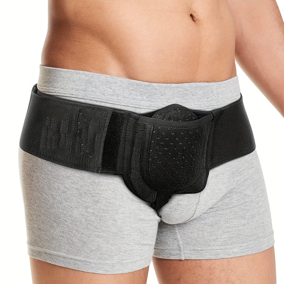 1-ab97073235404fa1cc37e37d0336355b Inguinal Hernia Support Belt for Men Women,Single Side Hernia Belt for Groin Pain Relief, Adjustable Waist Strap Hernia Support Truss with Removable Compression Pads (JD001HB) - Image 1