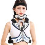 Cervical Thoracic Orthosis, Adjustable Head Neck Chest Thoracic Halo Brace, Open Design, Adjustable Size, Support Decompression, Free Disassembly, for Spine Correction and Neck Care(JD019C))