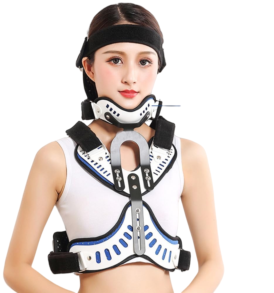 3042b9aafd2c39a1d84a938fc143baf_副本 Cervical Thoracic Orthosis, Adjustable Head Neck Chest Thoracic Halo Brace, Open Design, Adjustable Size, Support Decompression, Free Disassembly, for Spine Correction and Neck Care(JD019C)) - Image 1