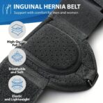Inguinal Hernia Support Belt for Men Women,Single Side Hernia Belt for Groin Pain Relief, Adjustable Waist Strap Hernia Support Truss with Removable Compression Pads （JD001HB） - Image 4