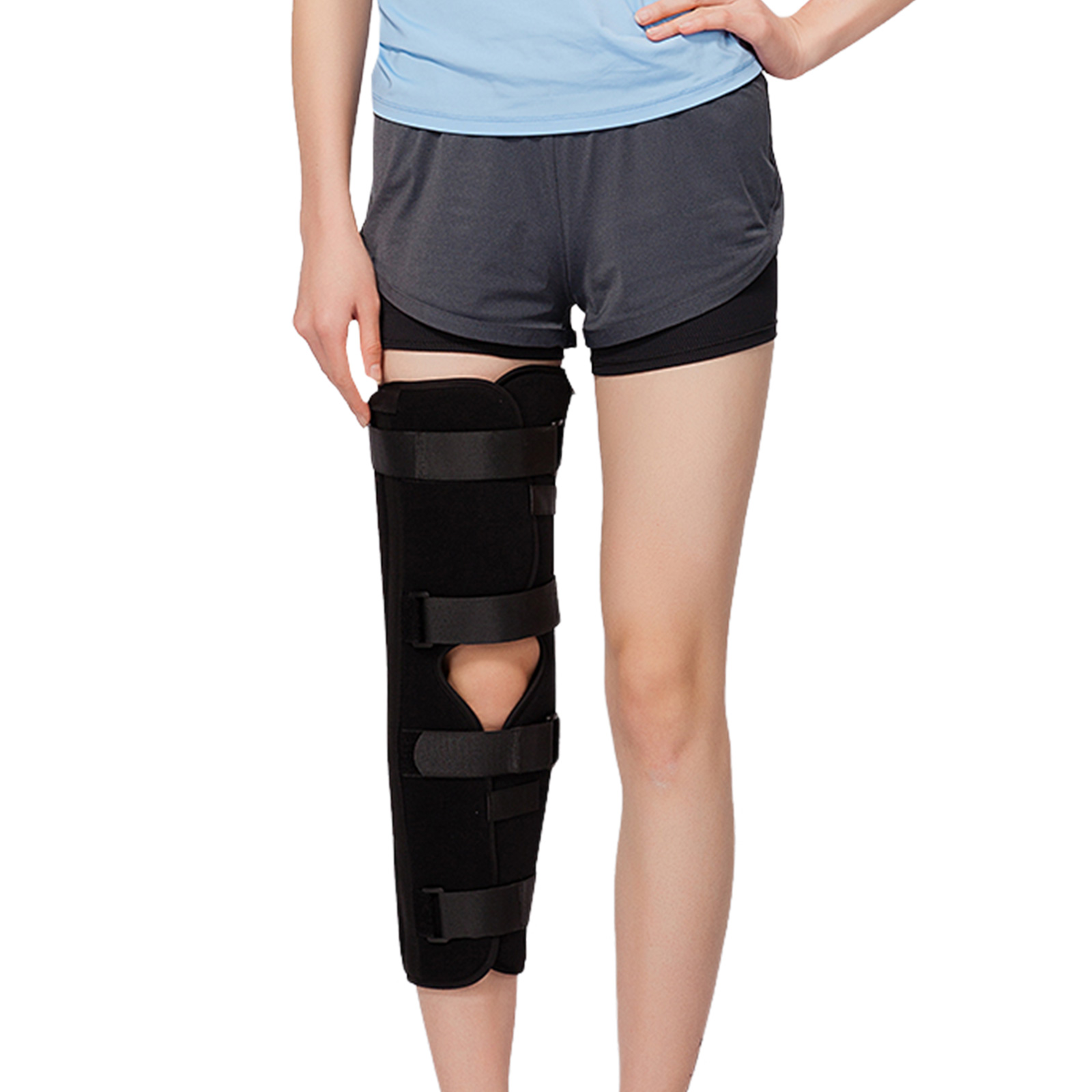 JD107KN Knee Brace and Full Leg immobilization for Post Surgery Recovery, Knee Stabilizer for ACL,MCL, Meniscus Tear,Arthritis Unisex Knee Warps for Fractures(JD107KN) - Image 1