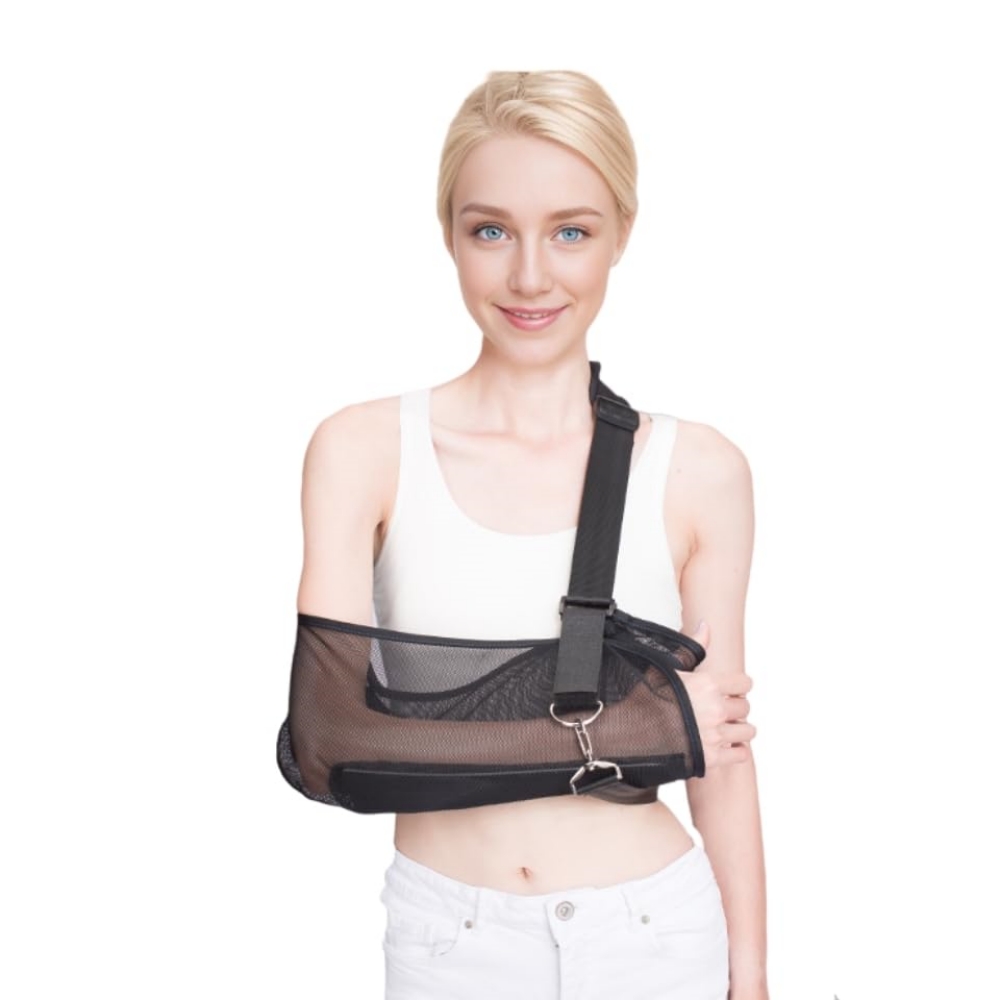 网布前臂吊带 Breathable Mesh Arm Sling for Men and Women,Shower Bath Sling,Shoulder Brace Support for Mild Forearm and Elbow Injuries(JD009AS) - Image 1