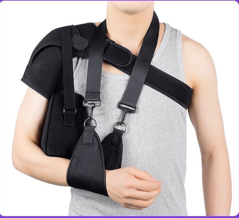 SKU04_医用肩托+臂带+肩包_均码 Adjustable Women & Men Shoulder Compression Sleeve Back Support Shoulder Brace for Rehabilitation Therapy (JD016S) - Image 1