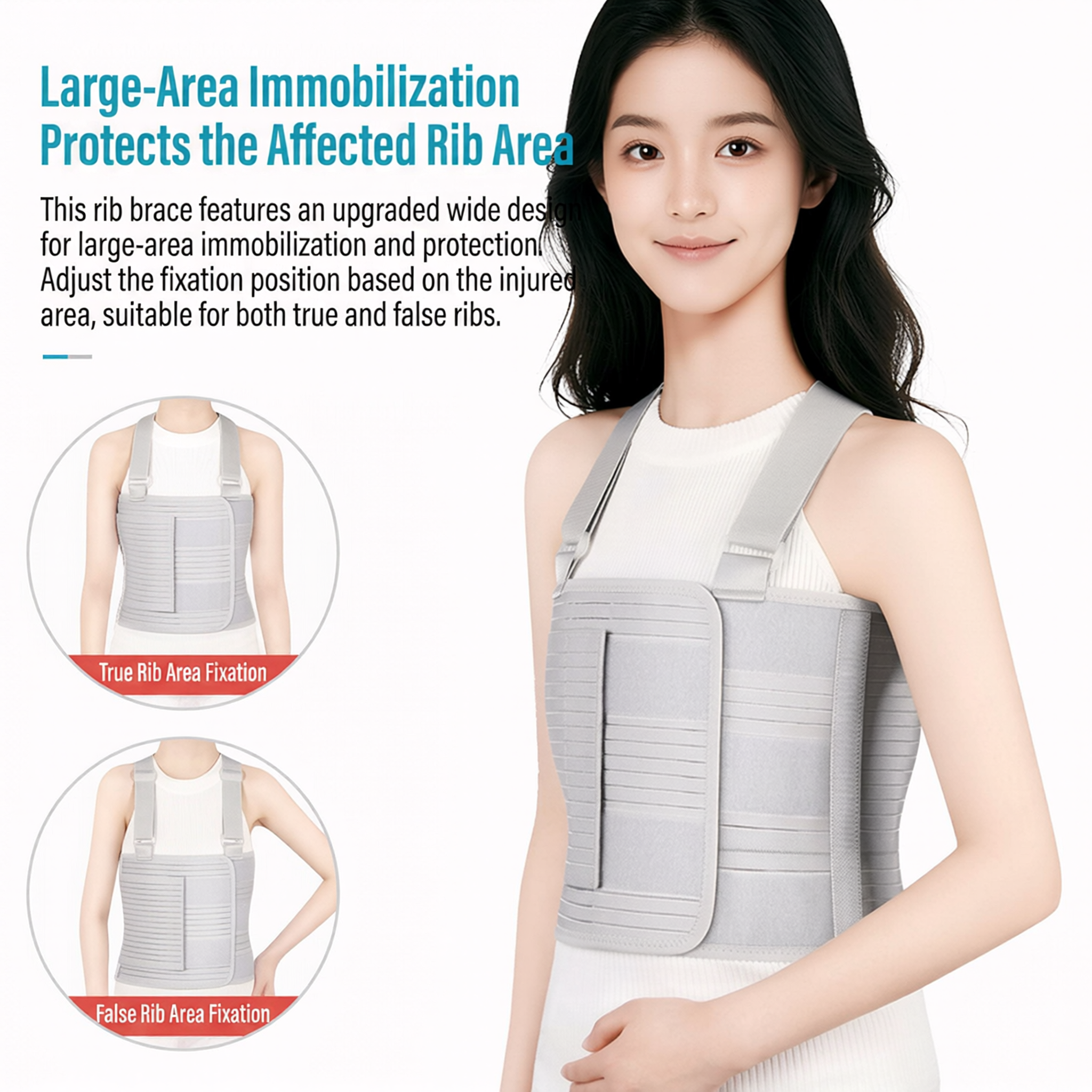 任务-66172920-1-2 Adjustable Unisex Elastic Rib Injury Support Bracket Comfortable Breathable Chest Rib Fixation Belt Wholesale Strong Comfortable(JD006R) - Image 1