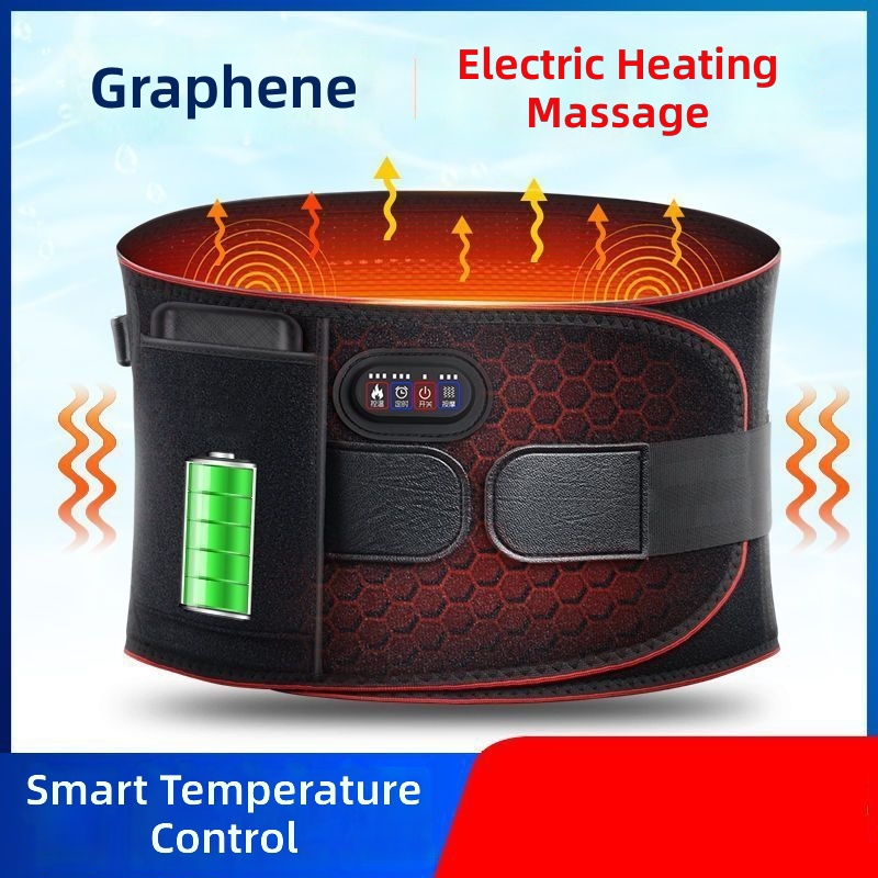 H8bbe86e03dd545d0ac7ab21e0e30c3f7H Rechargeable Heating Massage Belt Temperature Adjustable Heating Vibration Belt for Relieve Back and Waist Pain(JD107B) - Image 1
