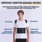 Adjustable Professional Protection Invisible Design Back Brace & Straightener with Polyester & Nylon Material for Men and Womenz(JD113P) - Image 3